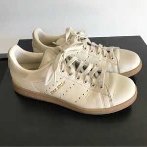 Adidas Stan Smith Leather Sneakers in Cream Off-White Tan Size 7.5